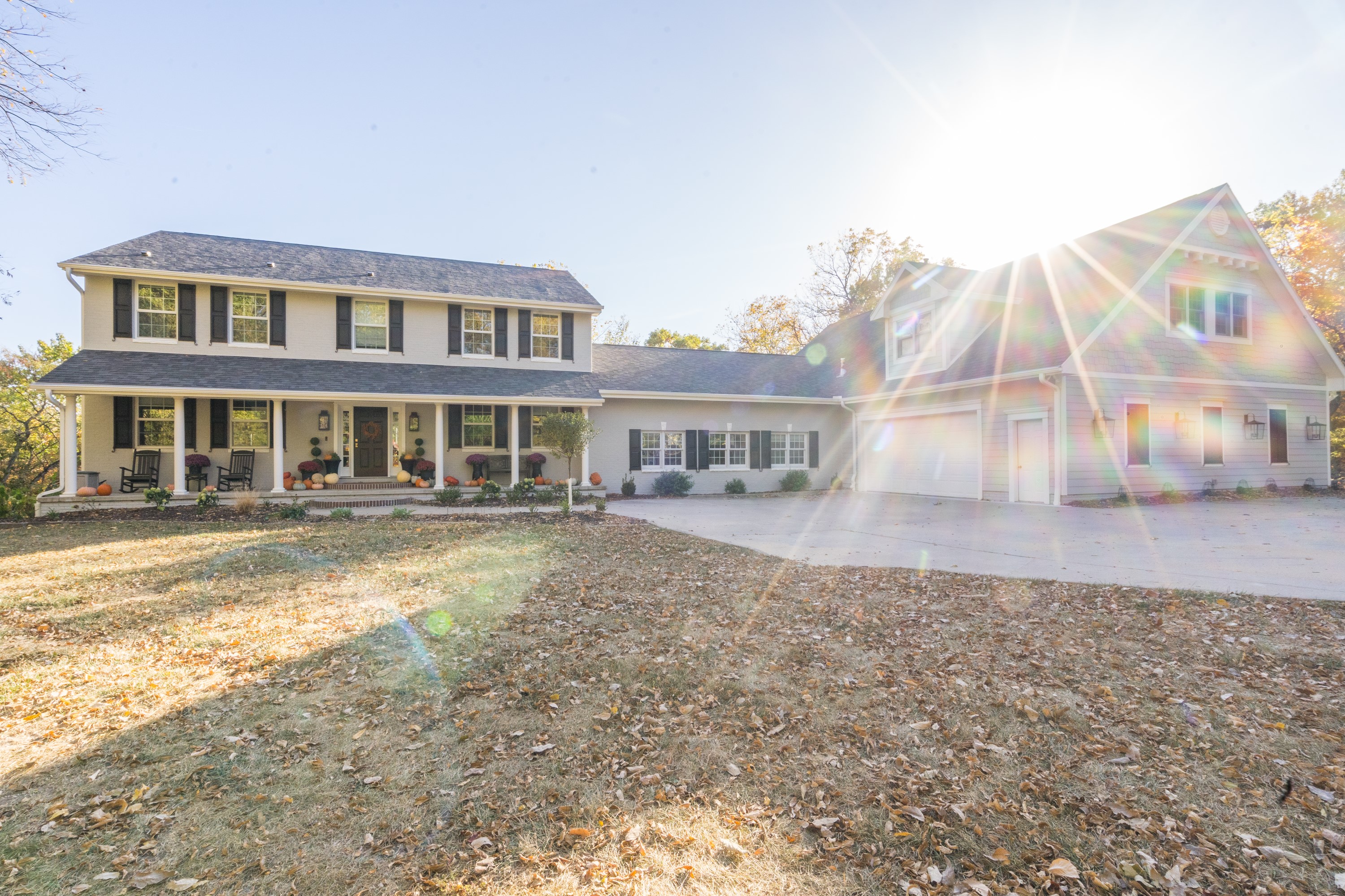 Custom home rear exterior view