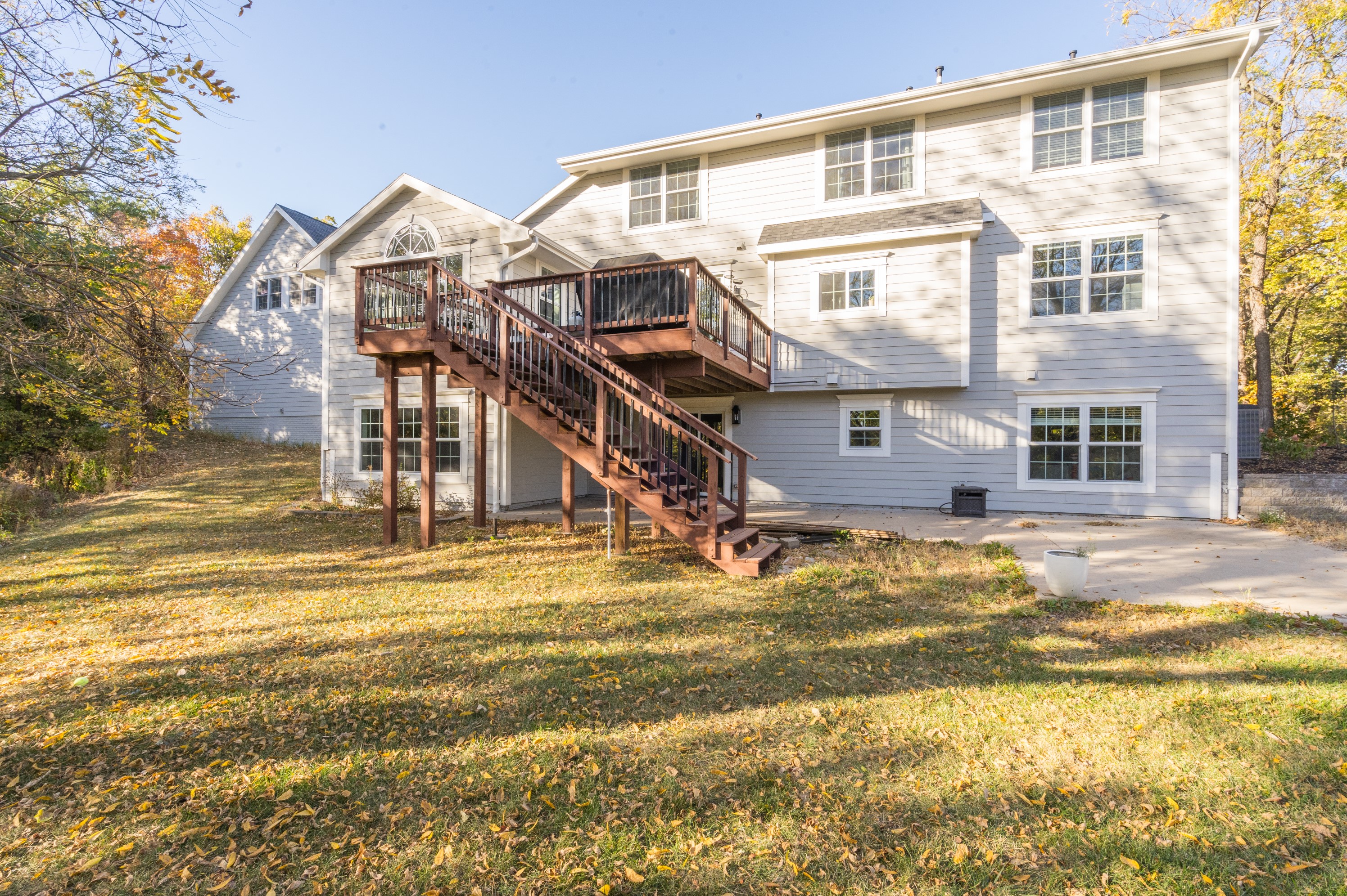 Custom home with mature trees