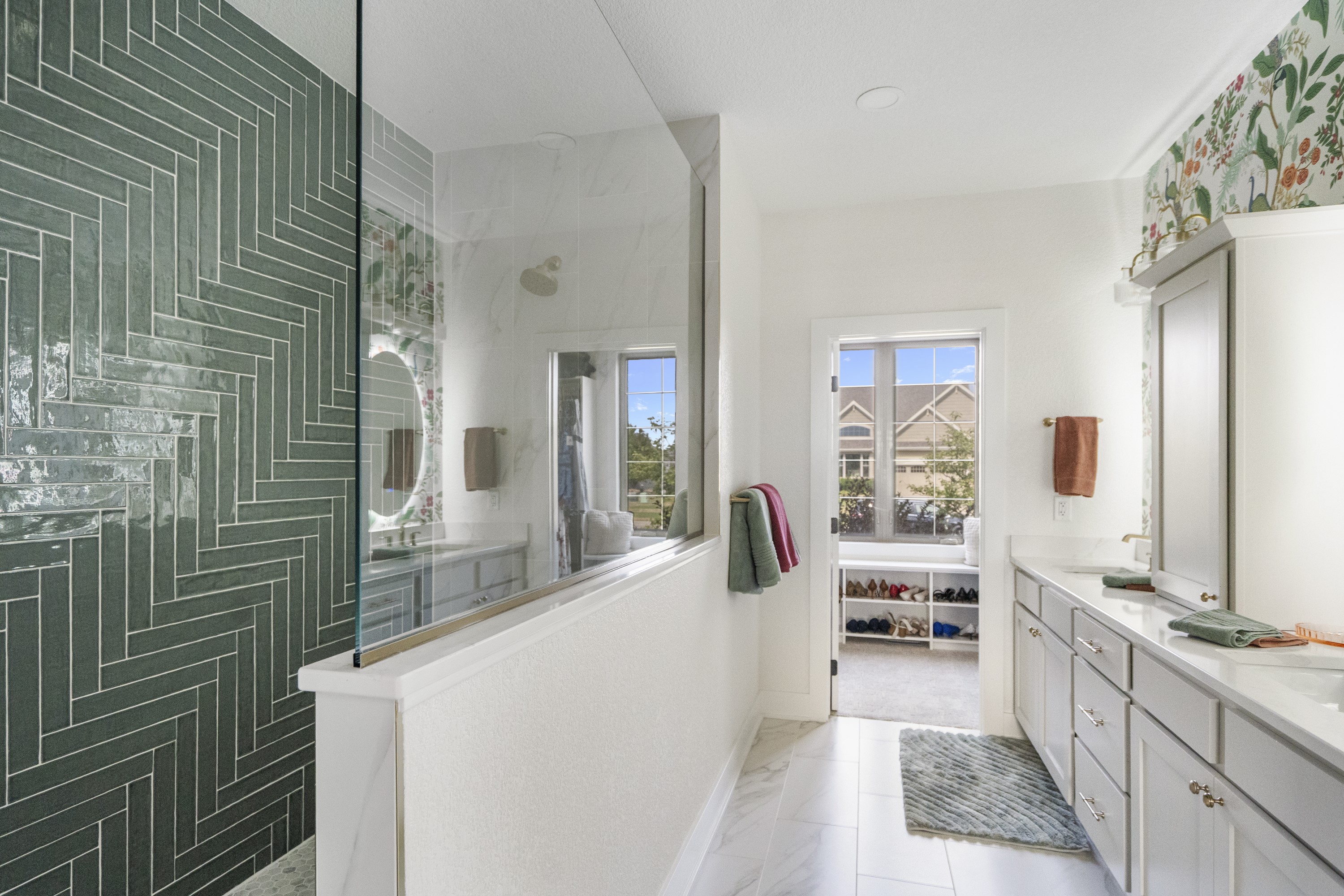 Bedroom with vaulted ceiling