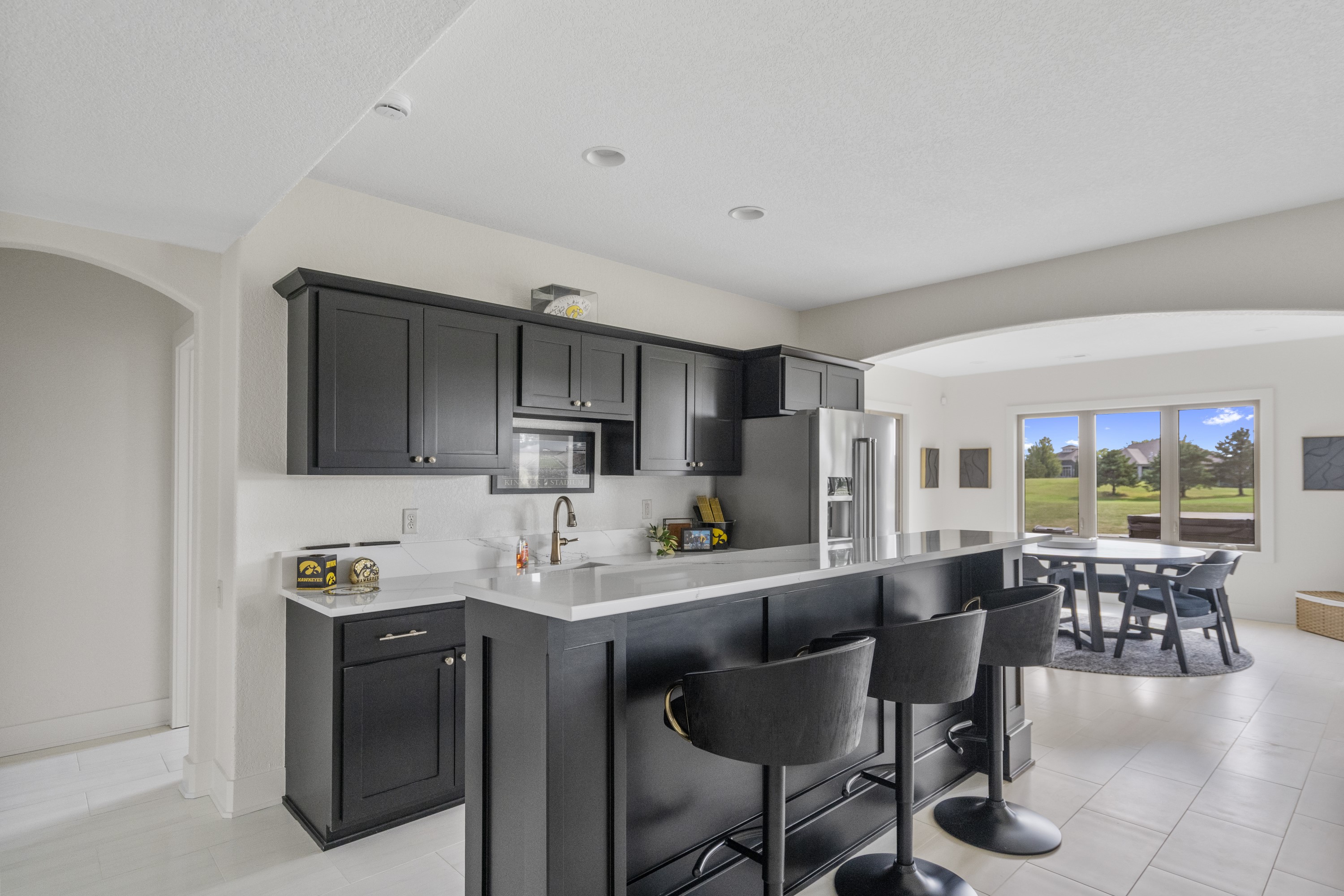 Family room with golf course views