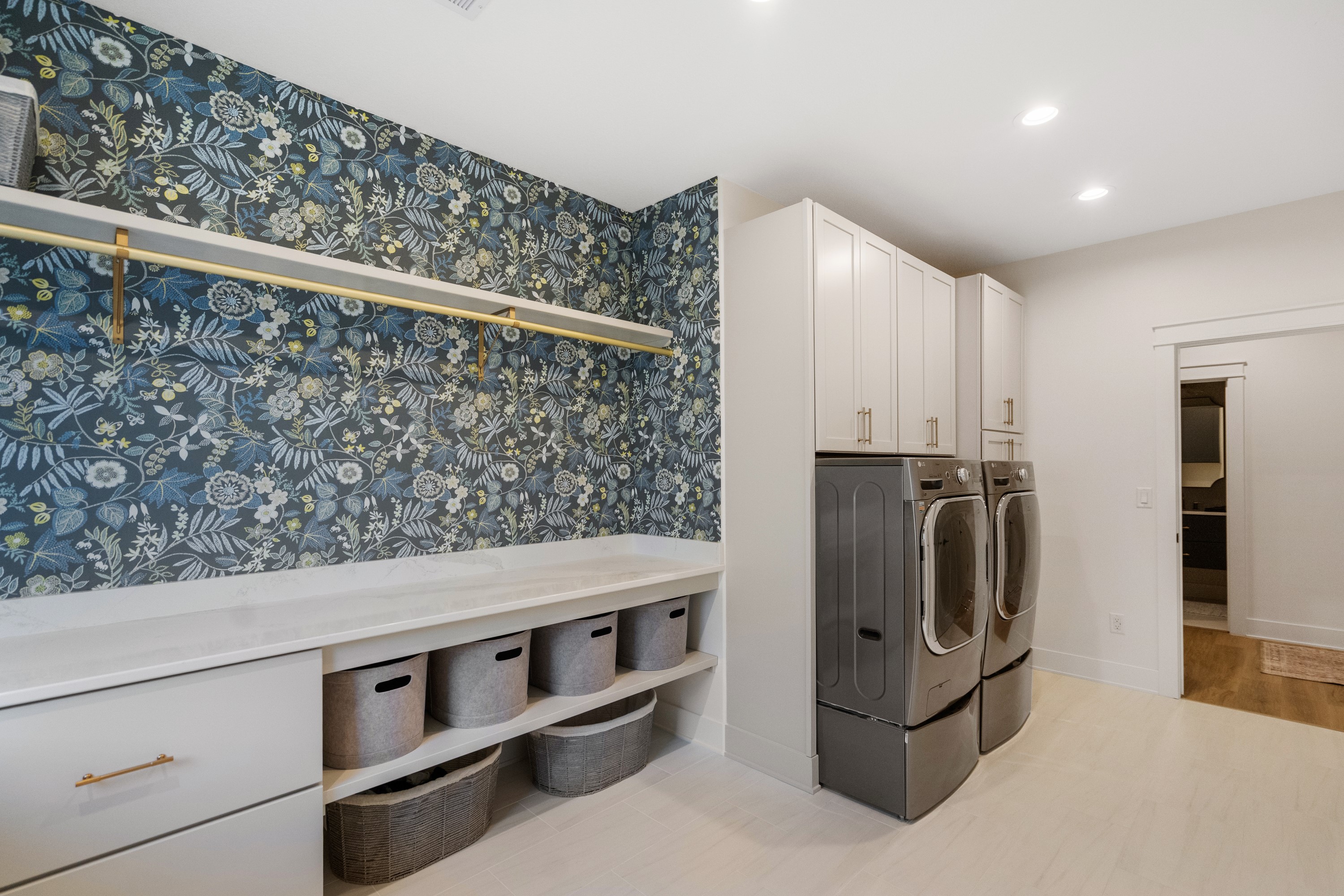 Entry and mudroom with custom storage