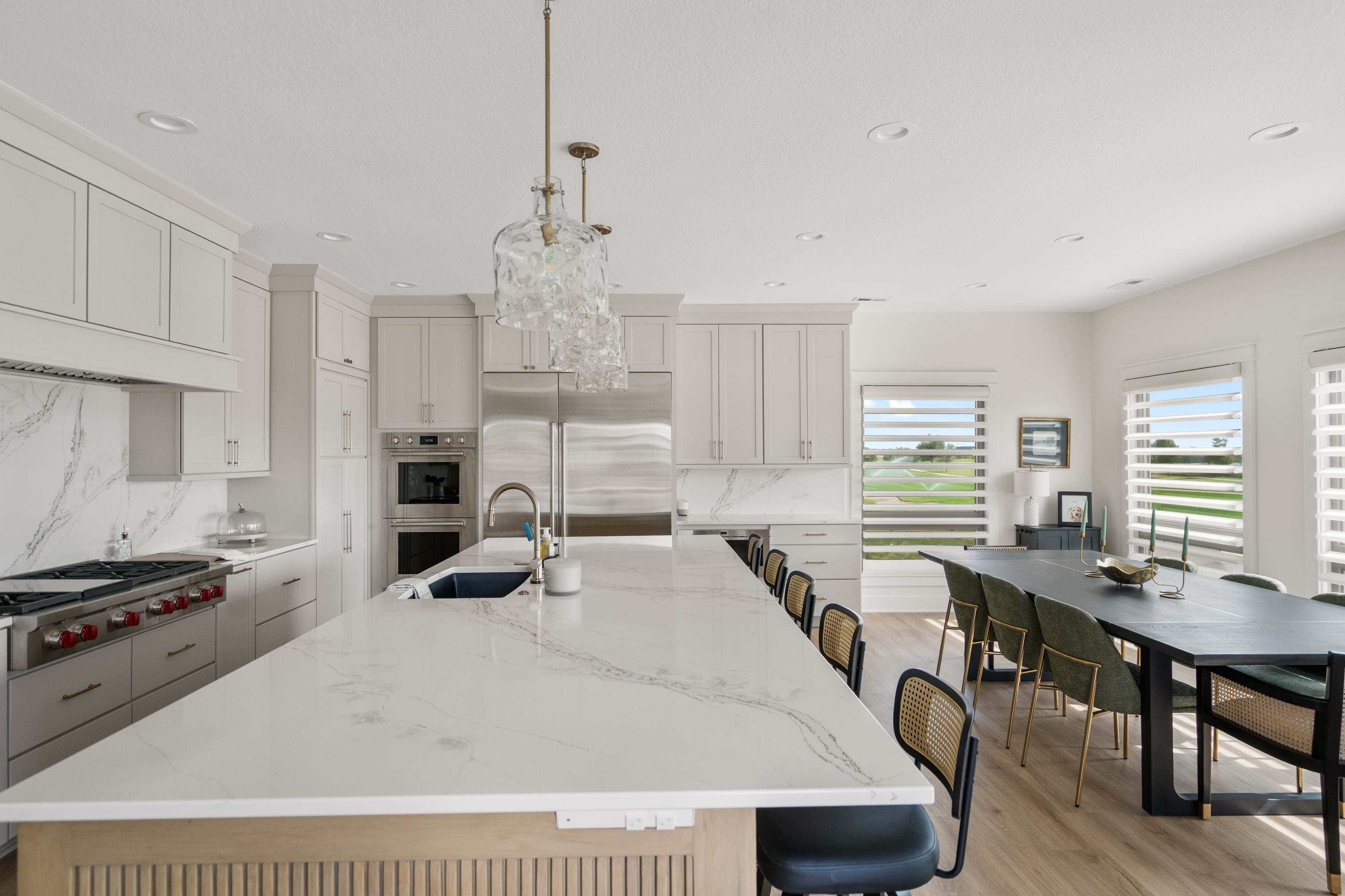 Contemporary kitchen with quartz countertops