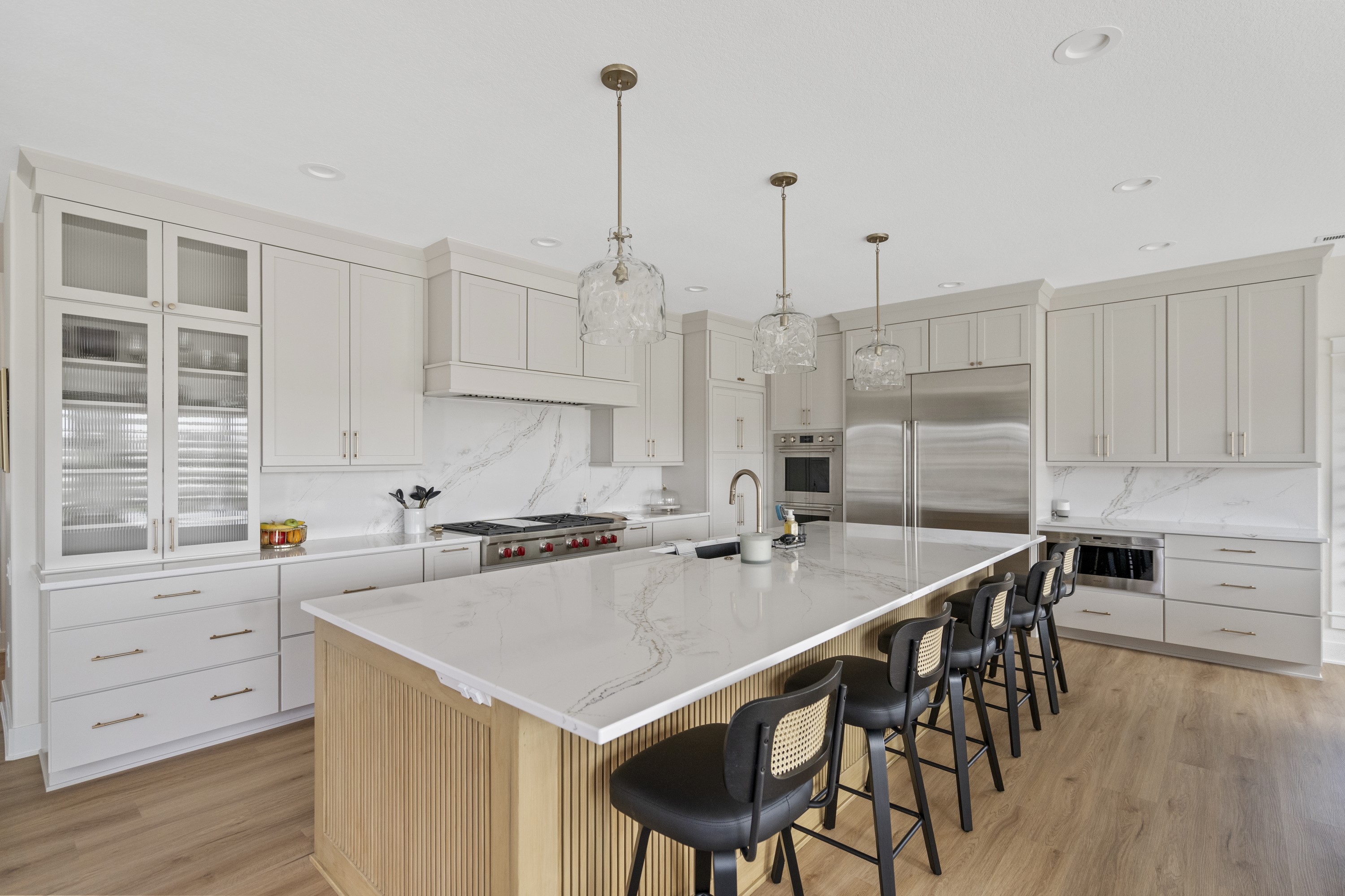 Kitchen detail with sage cabinetry