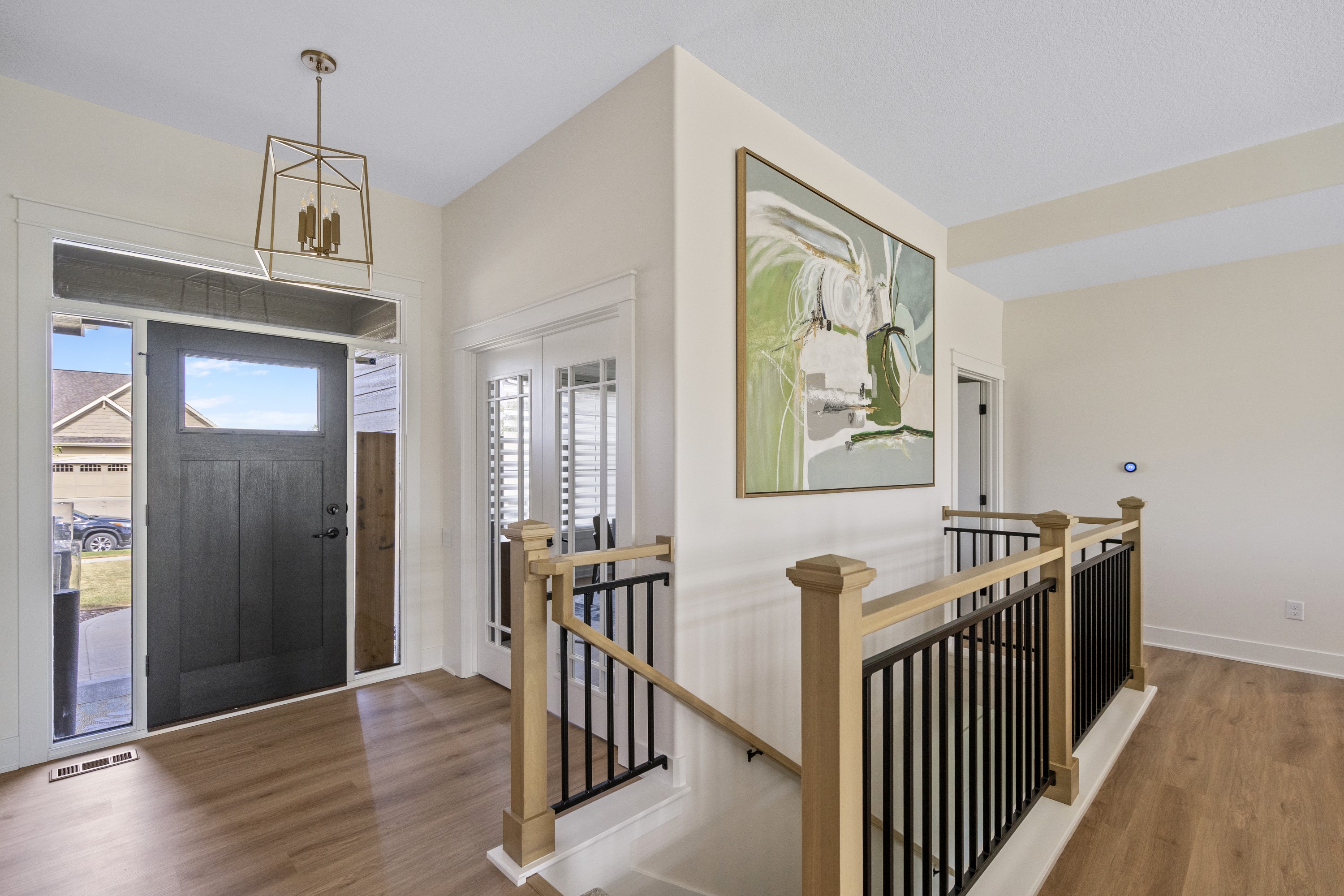 Great room with vaulted ceiling